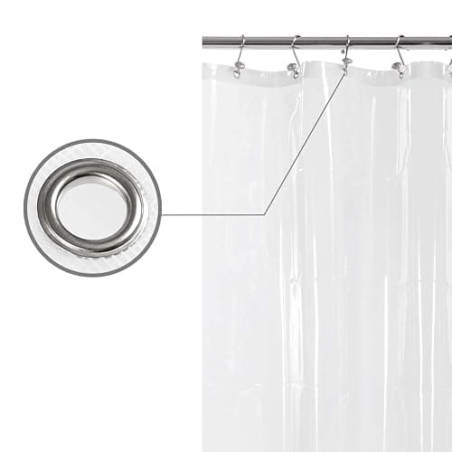 Barossa Design Small Shower Curtain for Shower Stall Size 36 x 72 inches,PEVA - Waterproof, Eco-Friendly, Non-Toxic, Odorless, PVC Free, Metal Grommets (Clear) thumbnail 6