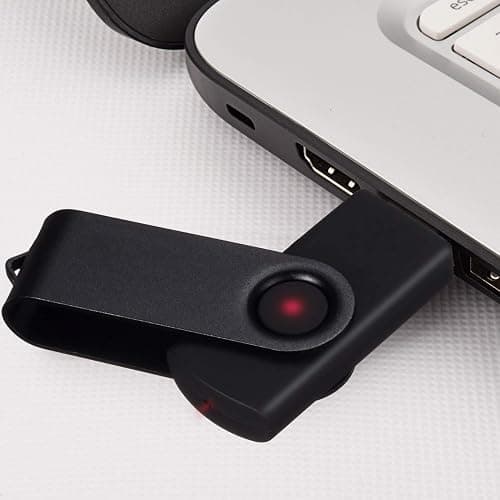 DataOcean 2 Pack 64GB USB 2.0 Flash Drive Memory Stick Thumb Drives Swivel Design(2 X 64GB: Black Silver) thumbnail 5