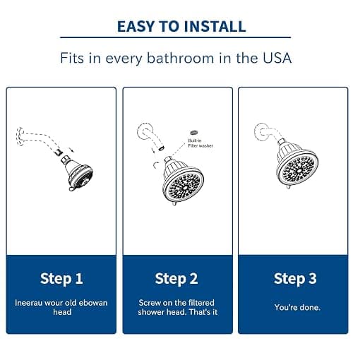 Kangbet High Pressure Filtered Shower Head - Filter for Hard Water | Reduces Impurities | Stops Hair Loss, Soothes Dry Skin & Scalp - Chrome thumbnail 7