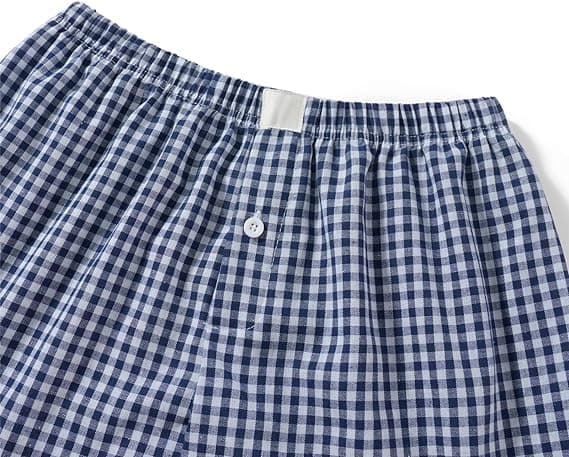 Women's Lounge Shorts Cute Soft Elastic Low Waist Plaid Print Button Front Pajama Bottoms Boxer Shorts Sleepwear thumbnail 4