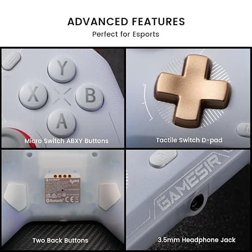 GameSir Cyclone 2 Wireless Controller - 1000Hz Polling Rate, TMR Joysticks, Hall/Micro 2-in-1 Triggers for PC/Switch/Switch 2/Android/iOS, PC Gaming Controller with Charging Dock(White) thumbnail 9