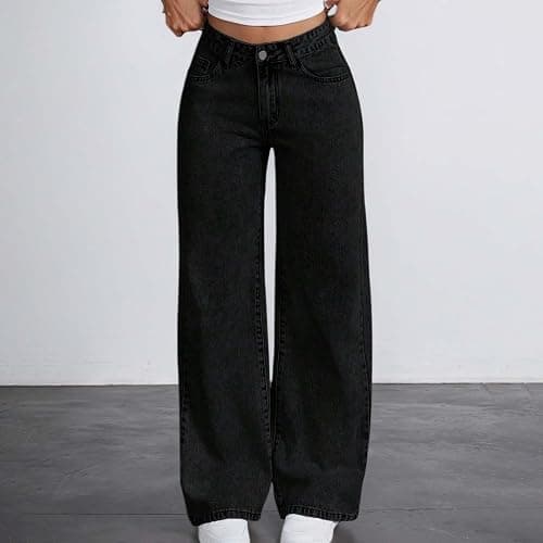 Bow Jeans for Teen Girls Trendy High Waisted Straight Leg Denim Pants Baggy Kids Trousers Y2K Streetwear Clothes 11-16Years thumbnail 4