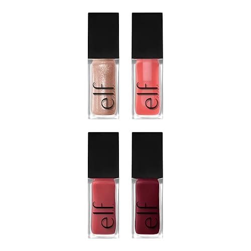 e.l.f. Glow Reviver Quad Goals Lip Oil Kit, Lip Gloss For A High-Gloss Finish & Sheer Wash Of Color, Non-Sticky, Vegan & Cruelty-Free, 4 Glosses - Quad Goals Lip Oil Kit - 0.25 Fl Oz (Pack of 4) thumbnail 7