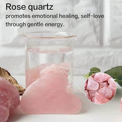 huefull Gua Sha Facial Tools for Face and Body –Spa Gifts for Women, Natural Rose Quartz Guasha Tool for Face, Relieving Tension,Self Care Gift for Women & Men thumbnail 5