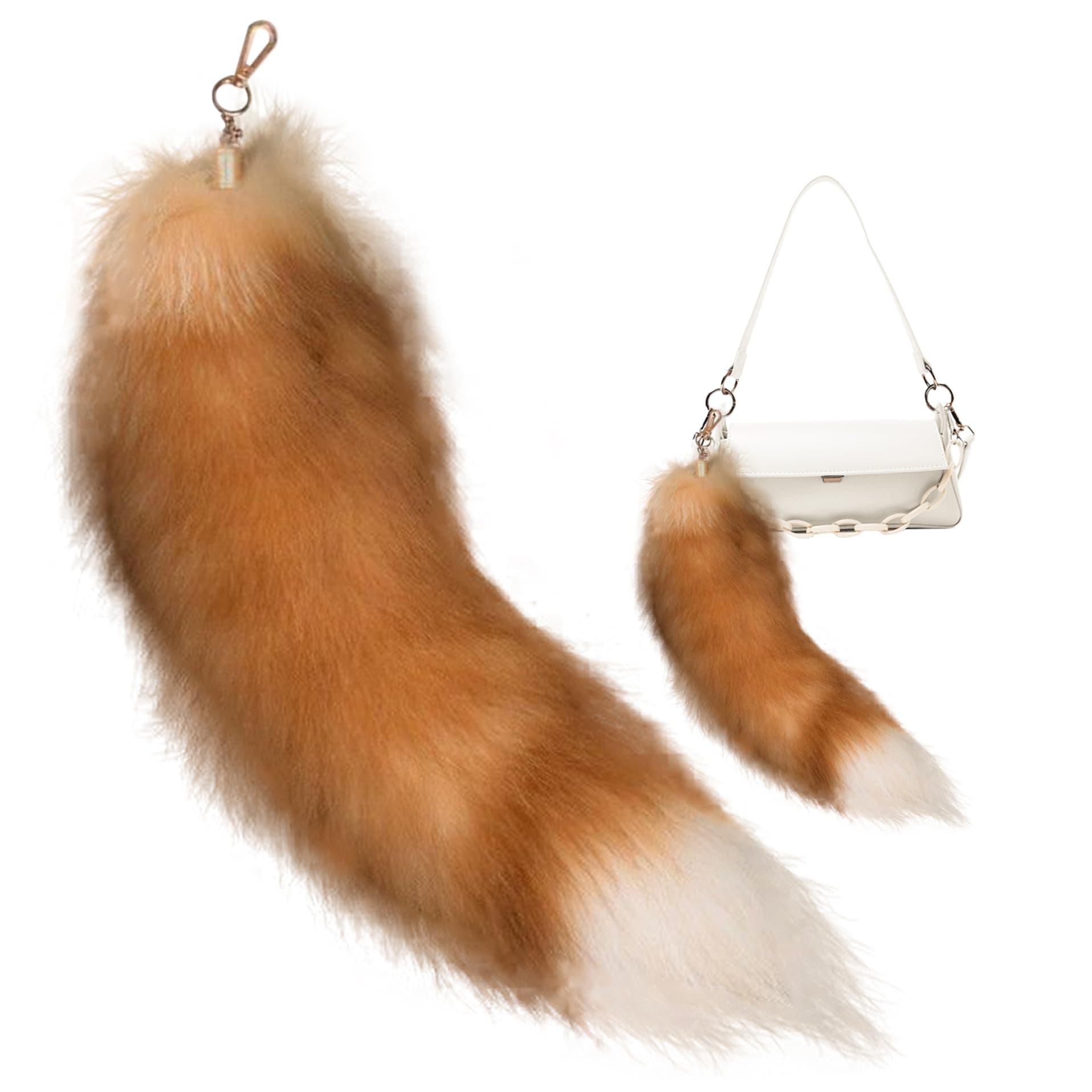 Faux Animal Tail Keychain Fluffy Faux Fur Tail Pendant 15-15.8 Inch Long Tail Charms Keychain for Handbag Backpack Style44, style 5 thumbnail 5