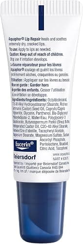 Aquaphor Lip Repair Lip Ointment for Extremely Dry, Chapped and Cracked Lips, Formulated with Panthenol and Vitamins C and E, Fragrance Free, Non Comedogenic Lip Balm, 10mL thumbnail 12