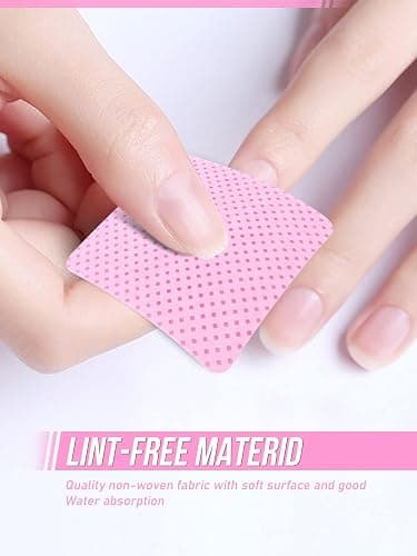 800 PCS Lint Free Nail Wipes, Eyelash Extension Glue Wipes, Lash Glue Cleaning Pads, Adhesive Wipes, Nail Polish Remover Wipes for Lash Extension Supplies (Pink) thumbnail 6