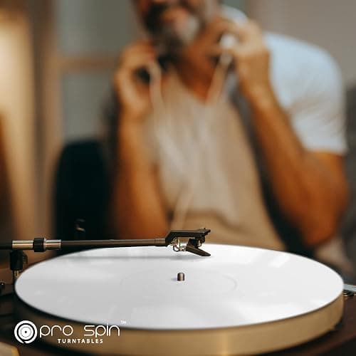 PRO SPIN White Acrylic Turntable Mat - Platter Slipmat for 12" Vinyl Vintage Record Player - Antistatic Cover, Reduces Noise & Sounds from Static & Dust - Tighter Bass Quality, Record Player Mat thumbnail 7