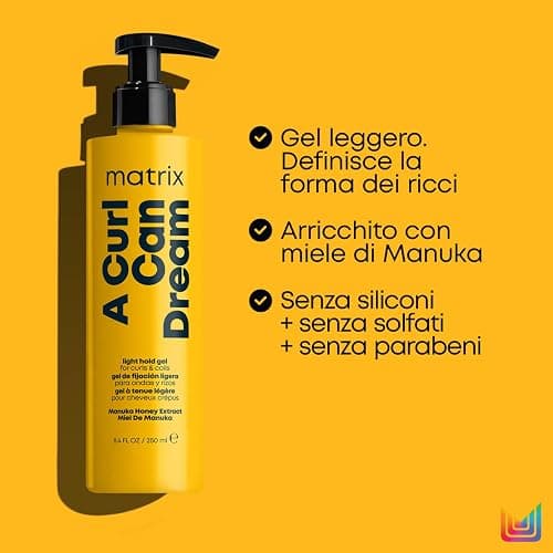 Matrix Gel Capelli Ricci, Arricciante, Definisce e Controlla i Capelli Ricci e Mossi, Arricchito con Miele di Manuka, Effetto Strutturante, A Curl Can Dream, 250 ml thumbnail 4