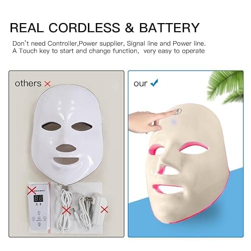IOBTY Red Light Therapy Mask for Face, Blue & Red LED Light Therapy Face Masks Skincare at Home, USB Rechargeable (Maize Yellow) thumbnail 5