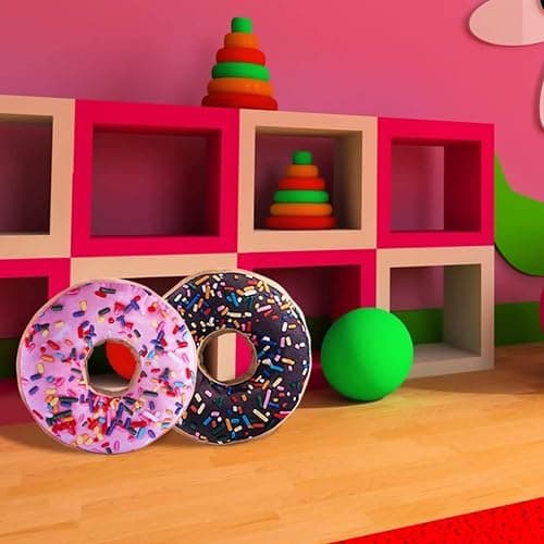 HYSEAS Round Throw Pillow 14 Inch Chocolate Donut, 3D Digital Print Decorative Comfortable Soft Plush Funny Food Shaped Pillow Light Weight Seat Pad Cushion for Couch, Chair, Floor, Sofa thumbnail 5