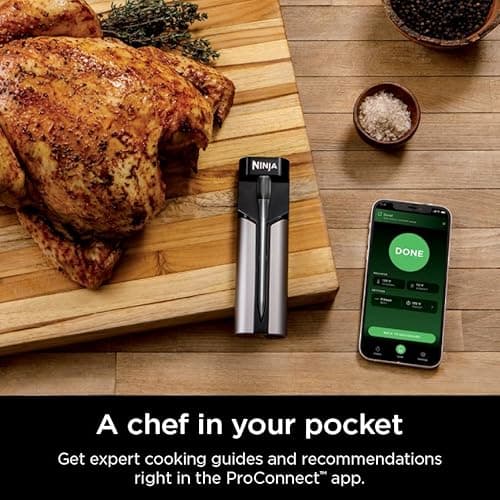 Ninja Meat Thermometer ProChef Wireless Probe for Indoor & Outdoor Air Fryer, Grill, Cooking, Smoker, Oven, Roaster, Long Range Bluetooth App Connection, Flareup Resistant, Waterproof, US Only, WP100 thumbnail 6