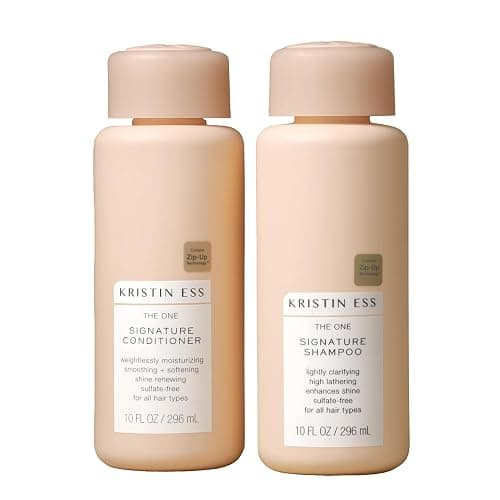 Kristin Ess Hair Signature Salon Sulfate Free Shampoo and Conditioner Set for Moisture, Frizz + Shine - Color Safe, Vegan, Paraben Free - Clarifying, Hydrating Damage Repair for Women - Pear Fragrance - Image 1