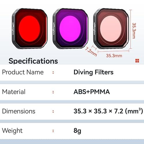 Honlyn Diving Lenses Filter for Insta360 Ace Pro 2, Action Camera Waterproof Case Protective Shell Red Pink Purple Dive Filter Accessories (Light red) thumbnail 3