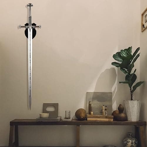 HHUXIUE Wall mounted sword rack sword stant axe holder wall mounted display rack single sword vertical wall mounted general sword rack，sword wall mount，sword stand(black 1 set) thumbnail 5