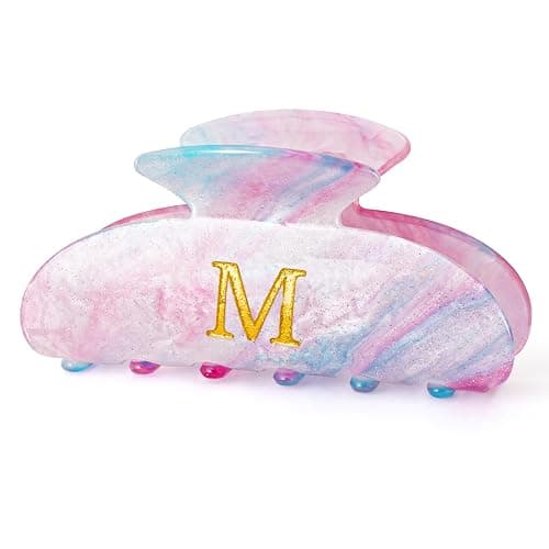 Fycert Gifts for Women Teen Girls,Medium Initial Hair Clips - Lavender,M | Personalized Strong Hold Claw Clips – Great for Updo,Half Up Hairstyle – Daily Hair Accessories,Birthday Bridesmaid Gift - Image 1