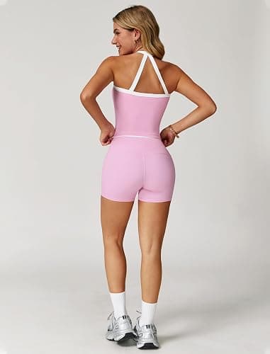 QBGJTD Two Piece Workout Sets For Women Tank Top Matching High Waist Booty Lifting Shorts Gym Yoga Active Wear Outfits thumbnail 4