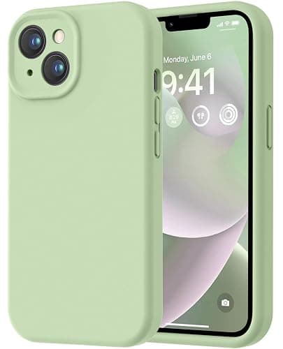 LOVE 3000 Designed for iPhone 14 Case, Premium Silicone with [Soft Anti-Scratch Microfiber Lining] Shockproof Protective Phone Case for Men Women Girls 6.1", Matcha - Image 1