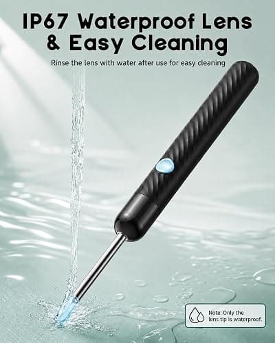 LEIPUT Ear Wax Removal - Ear Cleaner with 1080P Camera - FSA&HSA Black | IP67 waterproof lens - 6 Soft silicone ear scoops for Home - HD visual with 6 LED - 7 Pcs ear set - WiFi for iOS & Android thumbnail 4