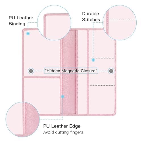 Valardoh Premium Car Registration and Insurance Card Holder, Car Document Holder for Cards, Driver License & other Essential Documents (Pink) - Pink thumbnail 2