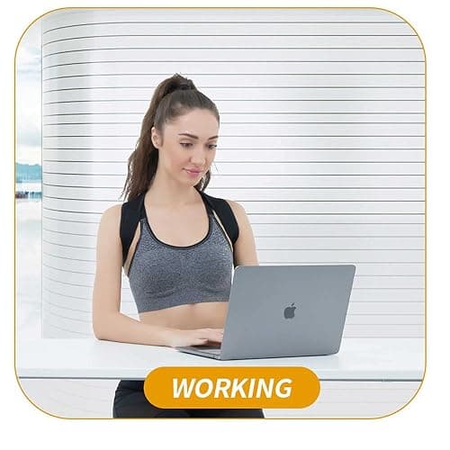 HLOES Posture Corrector for Women and Men,Adjustable Upper Back Brace, Breathable Back Support straightener, Providing Pain Relief from Lumbar, Neck, Shoulder, and Clavicle, Back. thumbnail 5