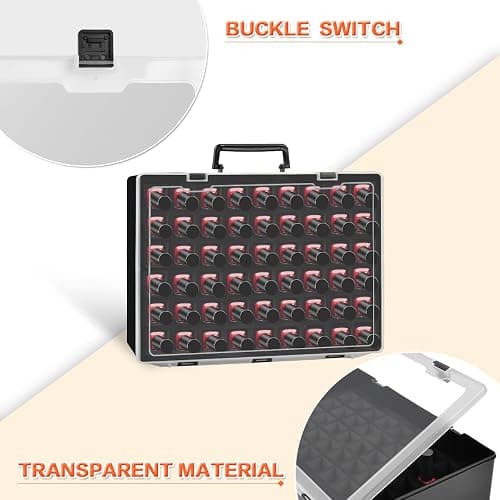 ALCYON Universal Nail Polish Holder & Organizer Contains 54 Bottles for Gellen, for Beetles, for Sally Hansen, for OPI, for Essie and Other Fingernail Polish (ONLY A CASE)-Black thumbnail 4