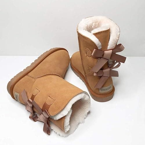 JOY IN LOVE Women's Snow Boots for Winter Mid-Calf high Back Bows thumbnail 4