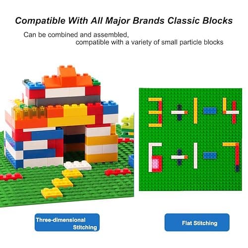 LVHERO Classic Baseplates Building Plates for Building Bricks 100% Compatible with All Major Brands-Baseplate, 10" x 10", Pack of 16 (Green) thumbnail 3