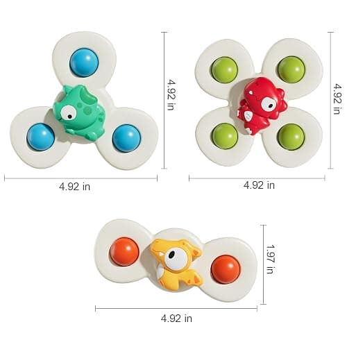 ALASOU Suction Cup Spinner Airplane Travel Toys for 1 Year Old Boy Girl | Spinning Top 12 18 Months,1 2 Year Old Boy Birthday Gift,Baby Bath Toy for Kids Ages 1-3,Sensory Toy for Infant Toddlers thumbnail 2