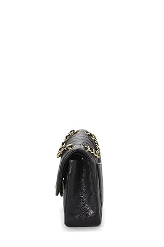 Chanel, Pre-loved Black Quilted Caviar Classic Double Flap Small, Black thumbnail 3