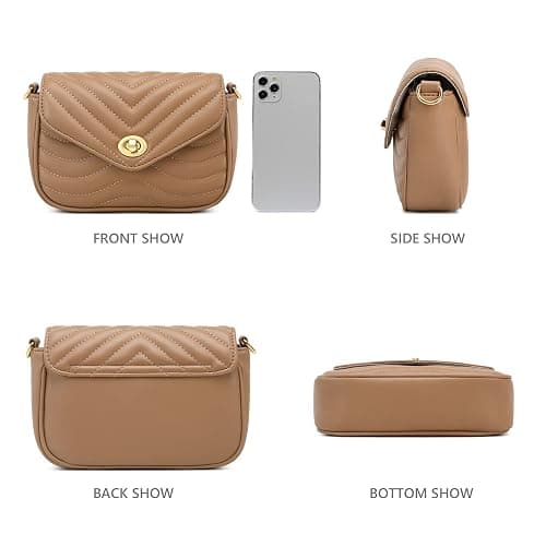JEEHAN Quilted Crossbody Bags for women Designer Shoulder Handbags Small Purse thumbnail 6