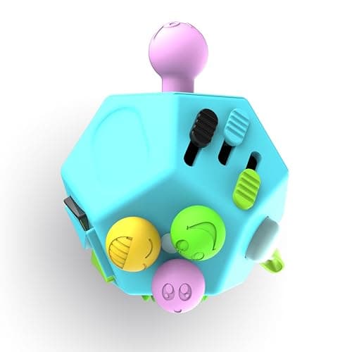 Fidget Dodecagon –12-Side Fidget Toys Cube Relieves Stress and Anxiety Anti Depression Travel Toy Christmas Stocking Stuffers Gifts for Children and Adults (B3 Blue Sky) thumbnail 4