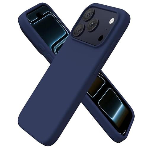 ORNARTO Compatible with iPhone 17 Pro Case 6.3", Slim Liquid Silicone 4 Layers Full Covered Soft Gel Rubber Shockproof Cover, Protective Phone Case for iPhone 17 Pro-Navy Blue - Image 1