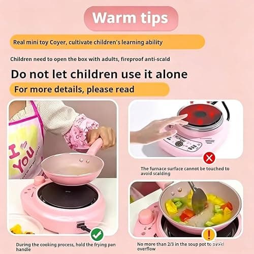 Mini Kitchen Real Cooking Sets with Electric Stove,Food Making for Beginner Cooking Educational Tool,Junior Easy Safe Tools Dishes Set (Blue) thumbnail 5