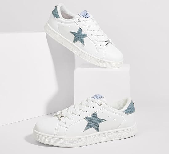 LUCKY STEP Women's Fashion Star Sneaker Lace Up Low Top Comfortable Cushioned Walking Shoes thumbnail 5