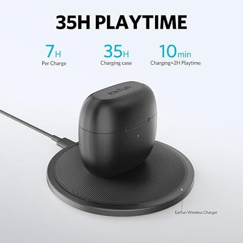EarFun Wireless Earbuds, [What Hi-Fi Awards] Air Bluetooth In-Ear Headphones with 4 Mics ENC, Sweatshield™ IPX7 Waterproof, Clear Sound, Deep Bass, Wireless Charge, Game Mode, App Customize EQ, 35H thumbnail 8