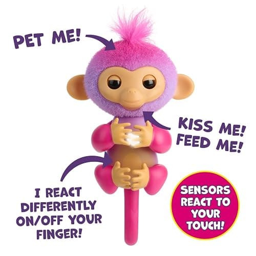 Fingerlings 2023 New Interactive Baby Monkey Reacts to Touch – 70+ Sounds & Reactions – Charli (Purple) thumbnail 5