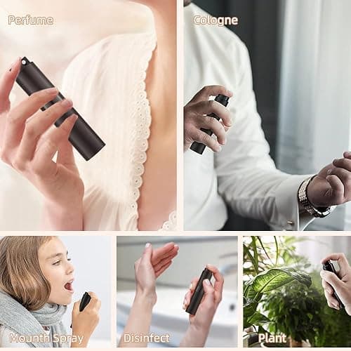 LISAPACK 8ML Atomizer Perfume Spray Bottle for Travel (3 PCS) Empty Cologne Dispenser, Portable Sprayer Travel Essentials for Men and Women (Black) thumbnail 3