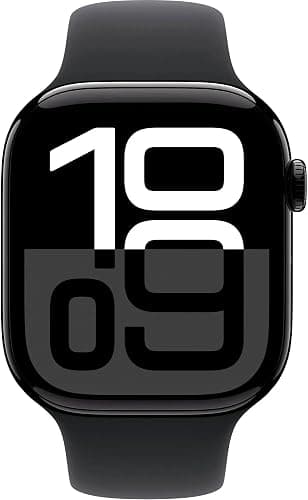 Apple Watch Series 10 [GPS + Cellular, 46mm] - Jet Black Aluminum Case with Black Sport Band, M/L (Renewed) thumbnail 2
