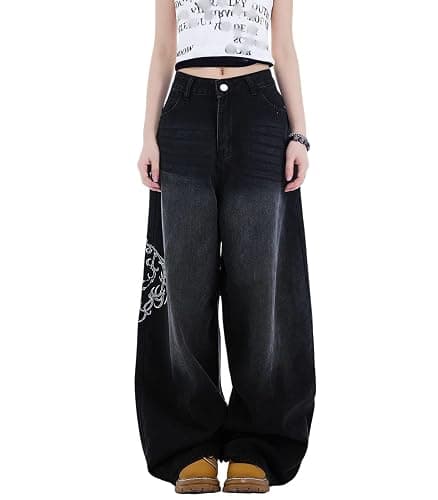 BeRamg Baggy Jeans for Woman Men High Waisted Barrel Leg Jeans Trendy Boyfriend Denim Pants Vintage Streetwear Clothes thumbnail 3