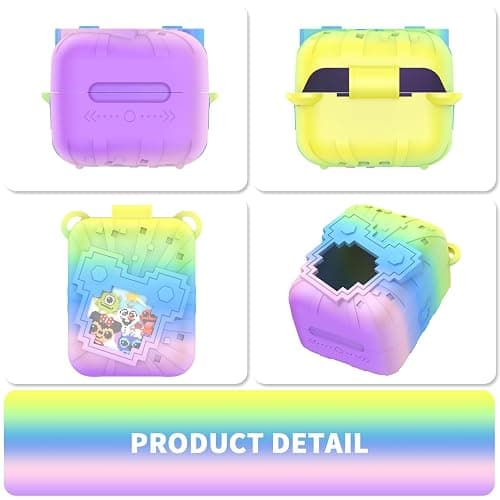 Nimuw Soft Silicone Case for Bitzee Disney Interactive Toy Digital Pet, Shockproof and Protective Carrying Case for Bitzee Disney Virtual Electronic Pets with Lanyard for Kids (Rainbow) thumbnail 2