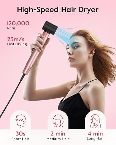 Brightup Air Wrap Hair Styler, 5 in 1 High Speed Hair Dryer Brush, Professional Automatic Hair Curler with Cool Shot Button, 800 Million Ionic, No Heat Damage, with Travel Bag thumbnail 3
