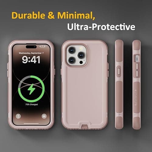 Follaroma for iPhone 14 Pro Max Case, Compatible with MagSafe, Heavy Duty Shockproof Protective Phone Case, Anti-Drop Protection, Dual Layer Magnetic Phone Cover for iPhone 14 Pro Max,6.7",Light Brown thumbnail 7