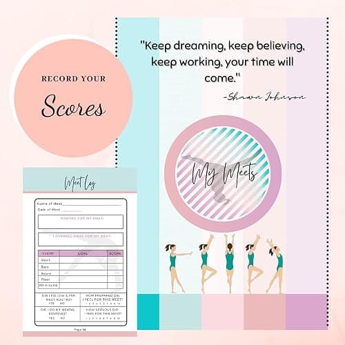 GymnasticsHQ Gymnastic Mindset & Meet Journal: Gymnastics Scorebook for Girls - Ultimate Book to Set Goals & Track Up to Meets, Improve Gymnastic Performance thumbnail 5
