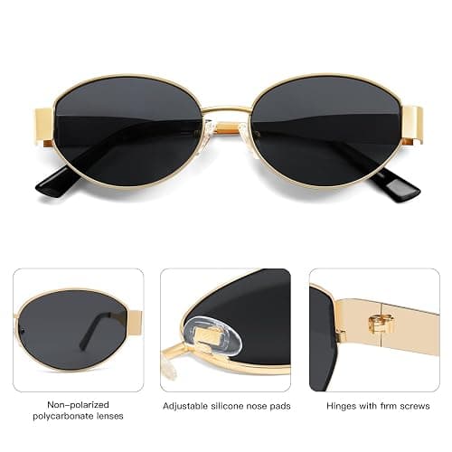 SOJOS Retro Oval Sunglasses for Women Men Trendy Sun Glasses Classic Shades UV400 Protection SJ1217 thumbnail 4