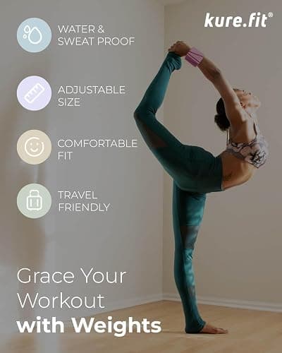 kure.fit Pilates Weight | Wrist & Ankle Weights for Women | Weighted Bangles | 1LB/ 2LB Each (Set of 2) thumbnail 5
