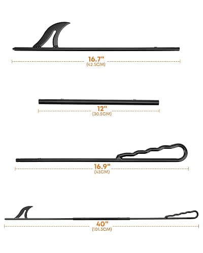 Stanbroil 40 Inch Fire Pit Poker with Hook for Campfire Fireplace Bonfire | Heat resistant handle, solid steel material, for fireplace bonfire camping wood stove indoor & outdoor thumbnail 3