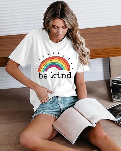 Kindness Shirts for Women Be Kind Positive T-Shirts Choose Kindness Floral Graphic Tees Short Sleeve Tops thumbnail 4