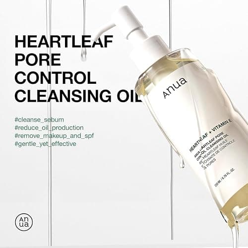 Anua Double Cleanser Duo for Facial Cleansing : Heartleaf Pore Control Cleansing Oil & Heartleaf Quercetinol Pore Deep Cleansing Foam for Double Cleansing, Korean Skincare thumbnail 2