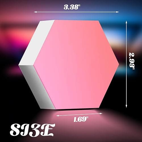 ODISTAR Hexagon Wall Light Panels (8 Pack)- Smart APP RGB Hexagonal LED Modular Lights with Remote Control,Music Sync Features for Gaming Rooms,Living Rooms, Bedrooms, DIY Enthusiasts and Gift Options thumbnail 8